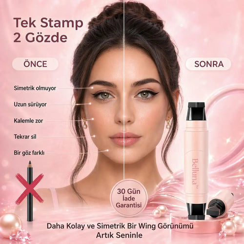 Belluna Eyeliner Stamp – Kalem ucu ve stamp detayı